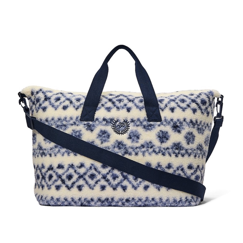 PINK Victoria's Secret Navy and Cream Patterned Tote
